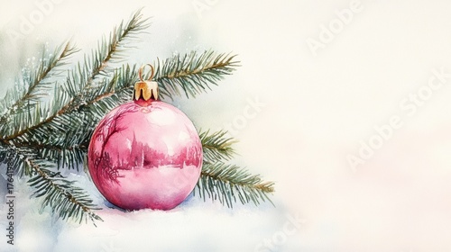 Watercolor of colorful Christmas balls, celebration decoration, ,Christmas ball,Bubbles,vector Christmas Ball Ornaments, Decoration Hand Painted, Illustration Set on white background,copy space.