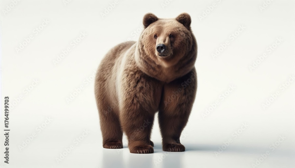 Fototapeta premium Big brown bear on a white background