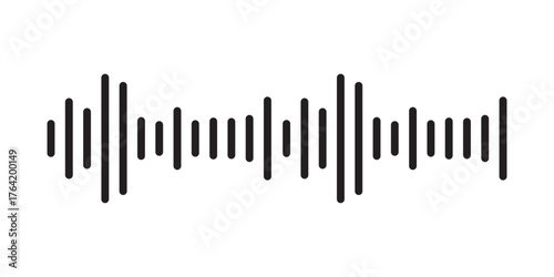 sound wave audio waveform sketch vector illustration
