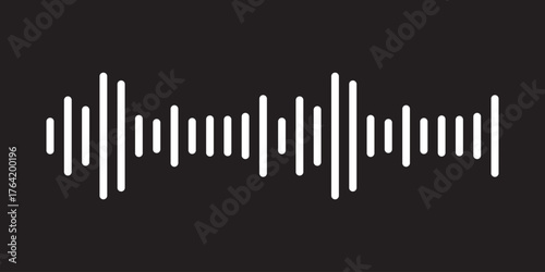 sound wave audio waveform sketch vector illustration