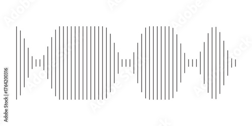 sound wave audio waveform sketch vector illustration
