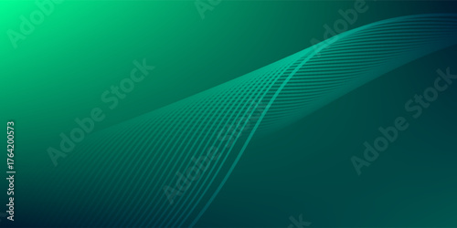 abstract gradient green and blue background with wavy line.