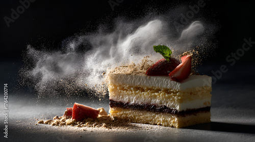 Delicious Strawberry Shortcake with a Dusting of Sugar