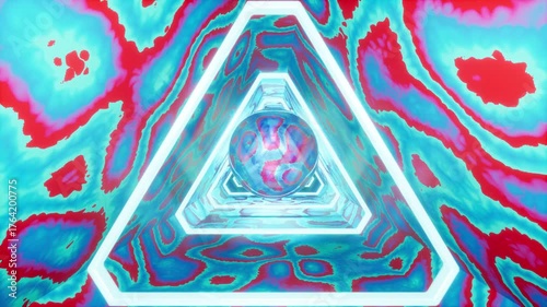 Seamless Looping Retro Future Cyber Tunnel Animation