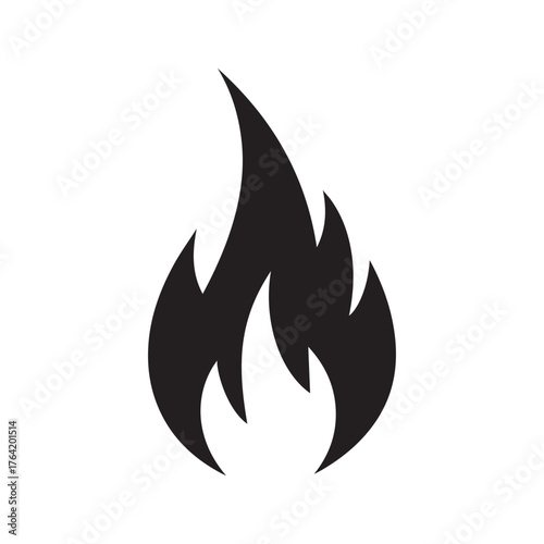 Fire Flame Icon Symbol of Heat and Energy