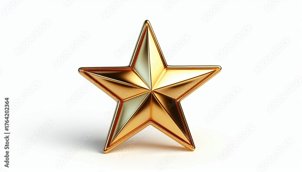 Obraz premium A majestic golden star on a white background