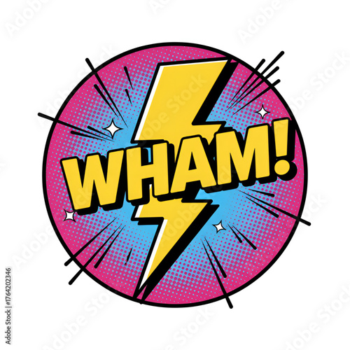 Comic Pop Art "WHAM!" Punch Burst Vector Icon