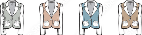 Diverse Set of Stylish Vest Illustrations for Fashion Design Projects