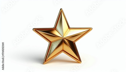 A majestic golden star on a white background