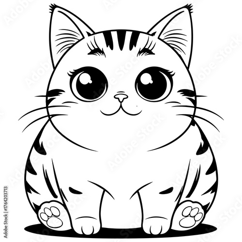 Cute Fat Cat Illustration
