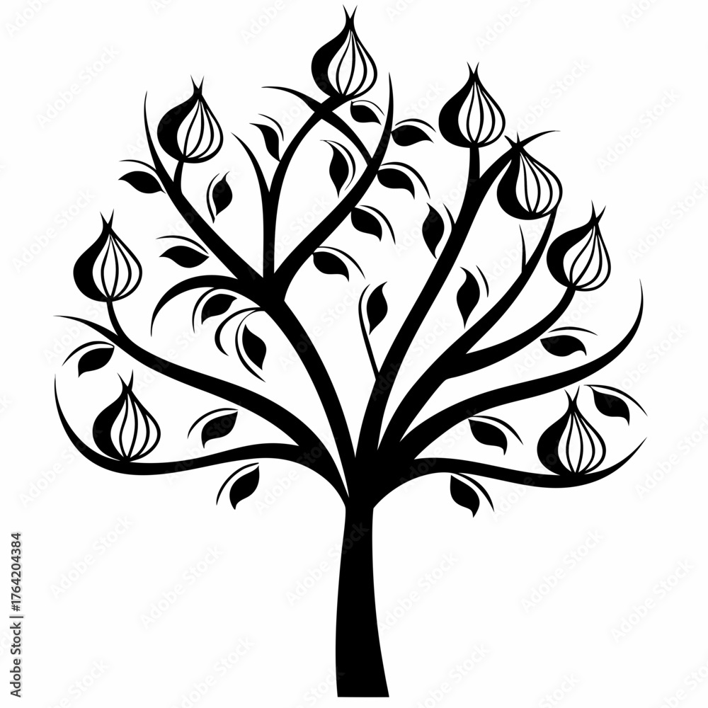 Obraz premium onion-tree-on-white-background