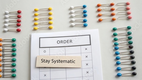 Organized Pins and Order Sheet for Effective Systematic Planning