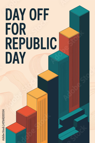 Day Off for Republic Day Kazakhstan Modern Vector Illustration