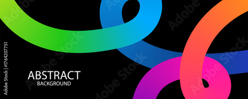 Abstract Color Lines background. with Wave Color Shapes Pattern. Rainbow Colored Fluid Graphic Elements. Posters with 3D Wavy and Spiral Ribbons, colorful waves cards, cover, flayer, cover banner.