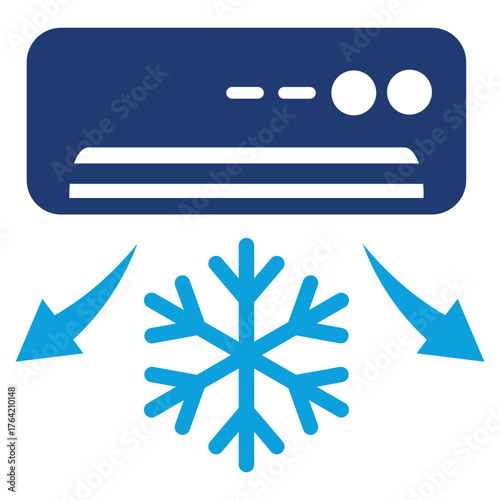 Cooling  Blue icon