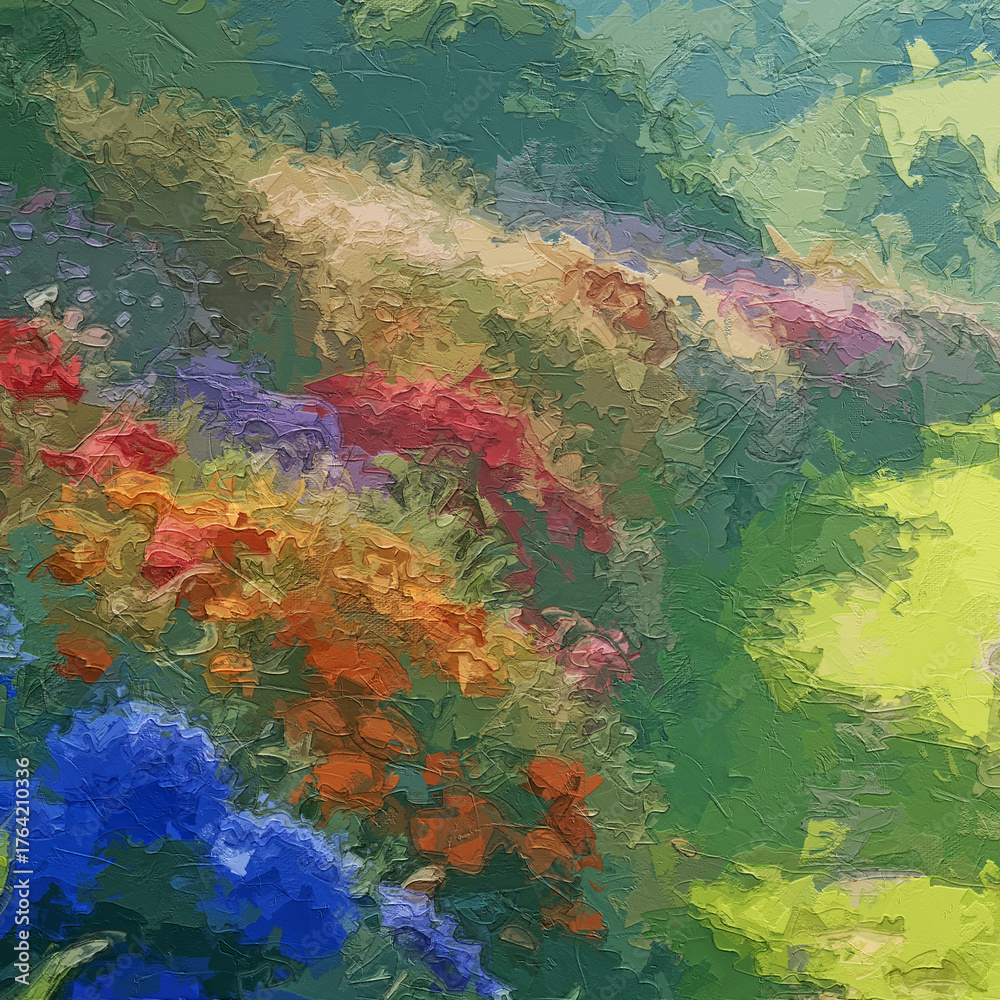 Naklejka premium Various oil paintings, flowers, roses, peonies, small streams, scenic mountains, chrysanthemums, lakes, waterfalls, forests