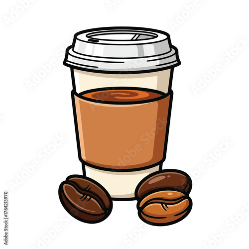 Espresso Delight in Paper Cup Free Vector.eps
