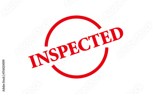 INSPECTED - Red Rubber Stamp with text INSPECTED
