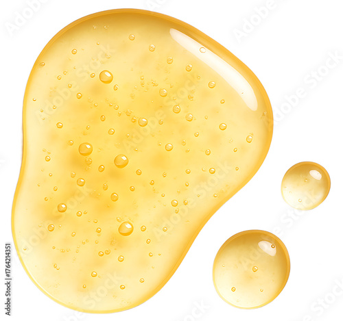 Gel serum texture. gold skin care liquid drops. 