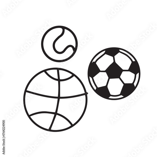 simple balls collection sketch illustration for icon