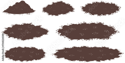 Diverse soil patches for your garden design, landscaping illustration and agricultural projects