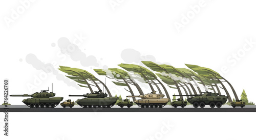 Military Tank Progression Through Storm A Visual Representation of Power and Resilience