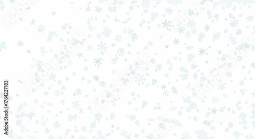 Gentle Snowfall Background Light Blue Flakes on White
