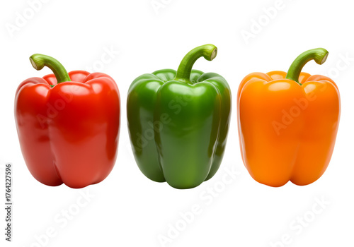 Fresh bell peppers vibrant and colorful trio