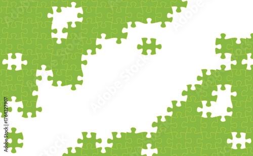 黄緑色のジンプルなパズルピース背景イラスト