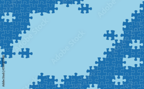 青いパズル背景イラスト素材