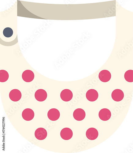 Baby bib with pink polka dots, a must have accessory for protecting baby's clothes during mealtime