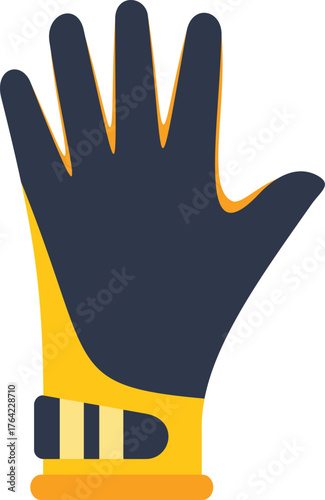 Simple vector illustration of a work glove protecting the hand of a construction worker, mechanic, or other laborer