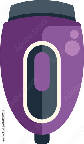 Modern electric epilator removing body hair, depilation device icon, vector illustration in flat style