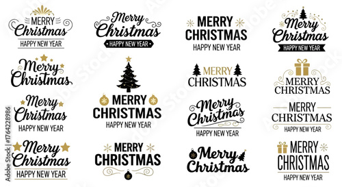 Elegant Collection of Christmas Typography Designs for Holiday Greetings and Festive Messages