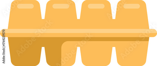 Empty egg carton container is isolated on a white background, perfect for minimalist designs