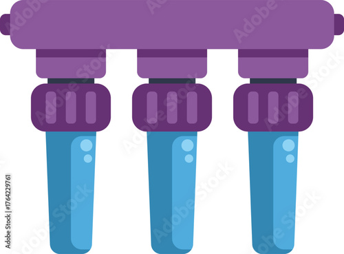 Water filter system purifying tap water for drinking, making it safe and healthy