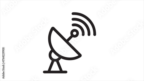 Modern satellite communication icon representing global network connectivity and data transmission