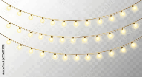 Festive String Lights Warm Glow for Celebrations and Decor