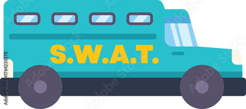 S.W.A.T. Truck transporting a special weapons and tactics team to control a dangerous situation