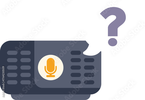 Voice assistant having trouble understanding projector command, modern technology and communication problems concept