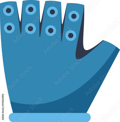 Blue working glove protecting hand with reinforced fingertips and wristband, essential safety equipment for various industries