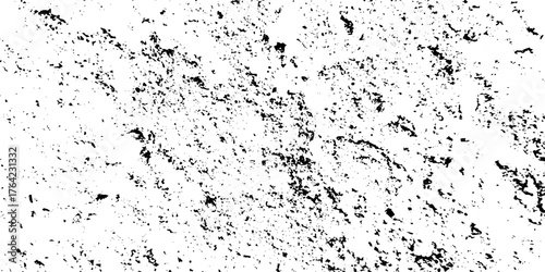 Distress urban overlay spotted concrete grain surface grainy noise rust wall grunge black splatter and white background. damaged chalk crack rough ink wall texture.	
