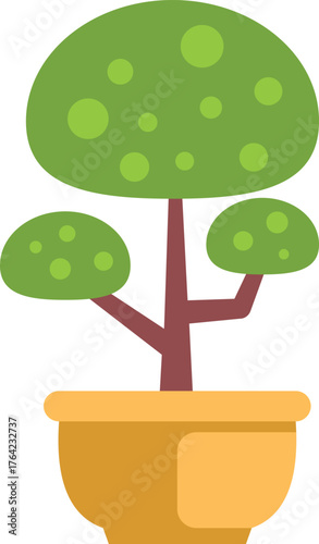 Stylized bonsai tree in a terracotta pot, representing indoor gardening and plant care