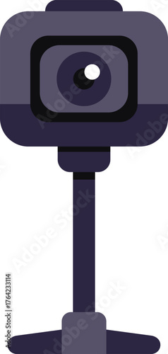 Action camera capturing extreme sports and adventures, mounted on a monopod for stable shots