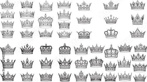 Royal crowns ornate regal headwear royalty