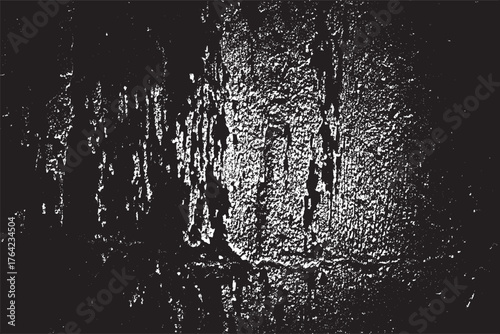 Dark Rusted Grunge Texture with Vertical Drips