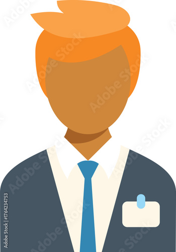 Portrait of a professional businessman wearing a suit and an id badge, symbolizing corporate identity and professionalism
