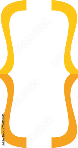 Golden curly brackets symbol creating an empty space, representing coding and programming concepts