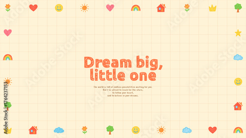 Crayon Grid Background Positive Poster Design