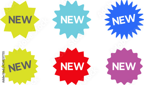 New sticker set, discount sticker, special price, advertising campaign, jagged starburst sticker icon, sale sticker. Stickers for New Arrival shop product tags, new labels or sale badges and banners